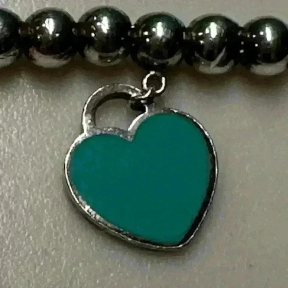 ⛓️💥 Tiffany Blue Heart Tag Bead Bracelet + COA - Picture 6 of 12